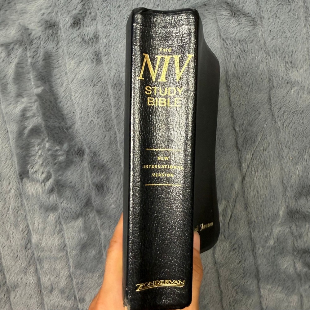 NIV Study Bible Zondervan New International Version Black Bonded Leather 9537